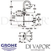 Grohe Atrio Basin Mixer L-Size Tap Dimensions